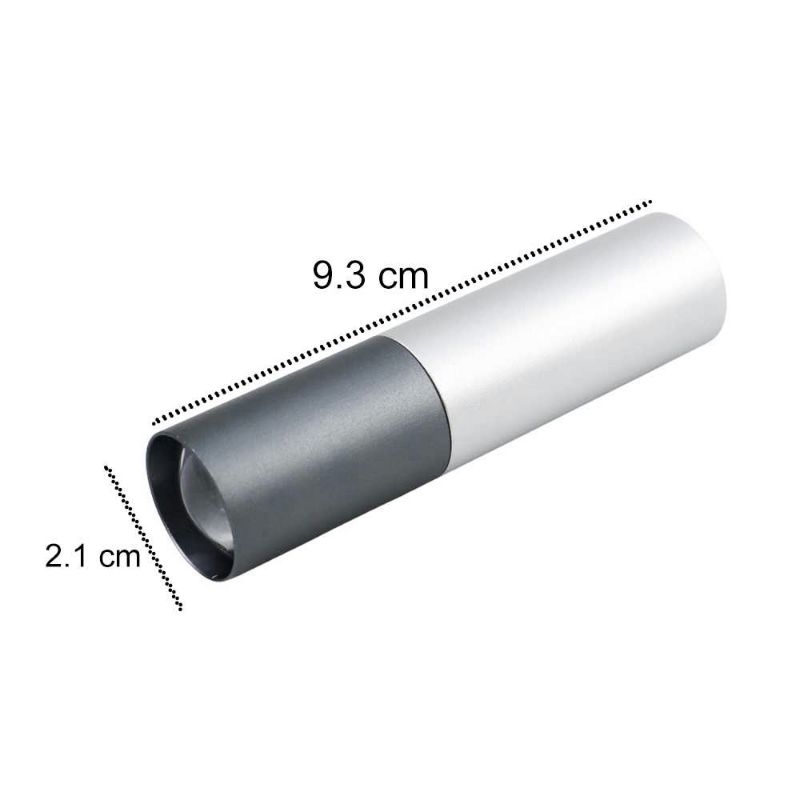 TaffLED Senter LED Mini Flashlight USB Rechargeable Aluminium Body XPE - 3187