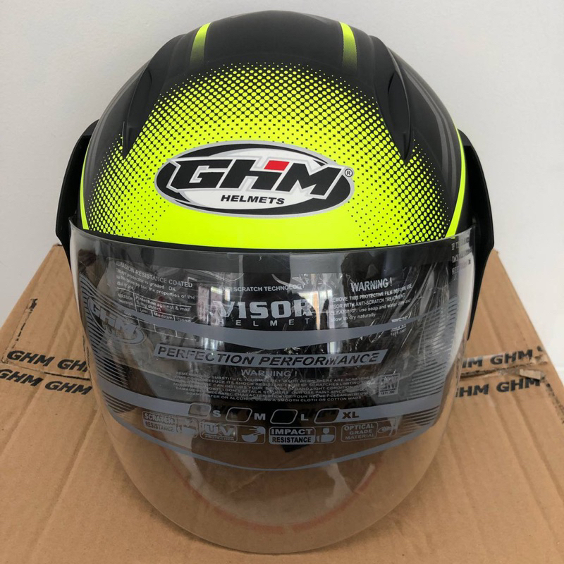 Helm Dewasa Double Visor GHM Veloz Kuning SNI Terlaris Termurah