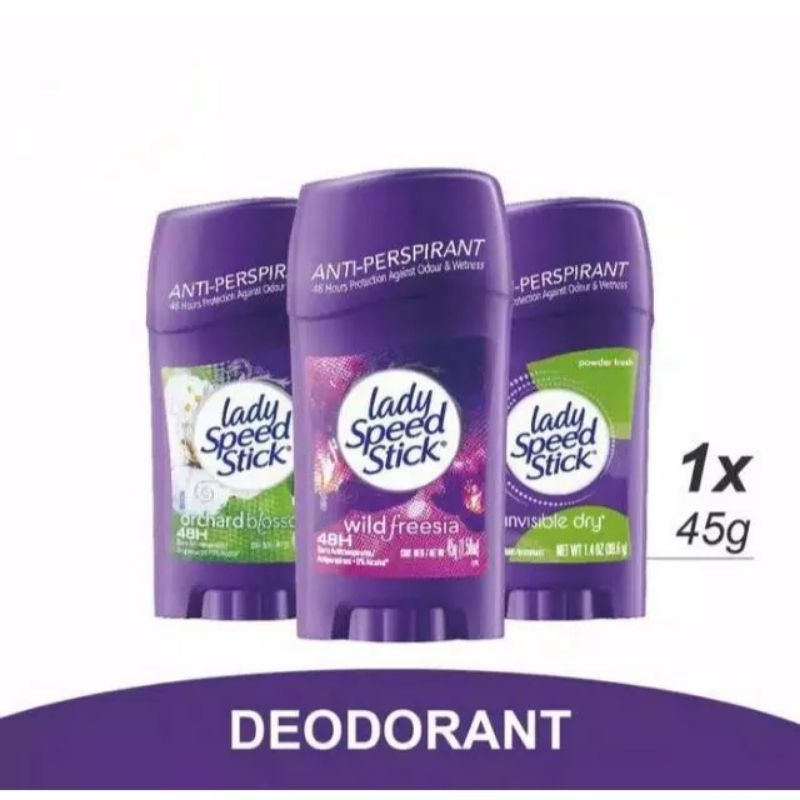 Lady Speed Stick Deodorant Wild Freesia Orchard Blossom Powder Fresh Deodoran Bau Badan 45g