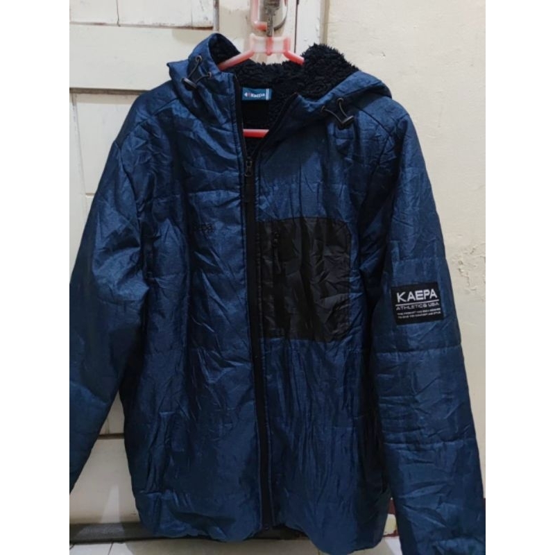 JACKET OUTDOOR KAEPA SHERPA CN HOODIE NAVY JAKt GUNUNG  HIKING BULU