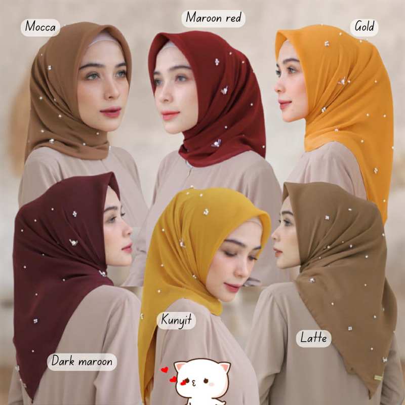PART 1 RAYA SQUARE BAHAN VOAL PREMIUM HIJAB SEGIEMPAT VOAL SWAROVSKI