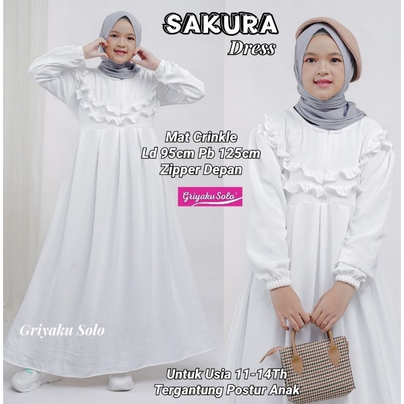 Baju Gamis Dress Muslim Anak Remaja Tanggung Perempuan Model Terbaru Kekinian