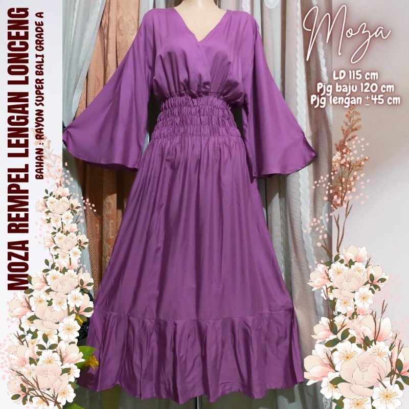 Moza Rempel lengan lonceng //Dress Moza Lonceng //Dress Moza Bali