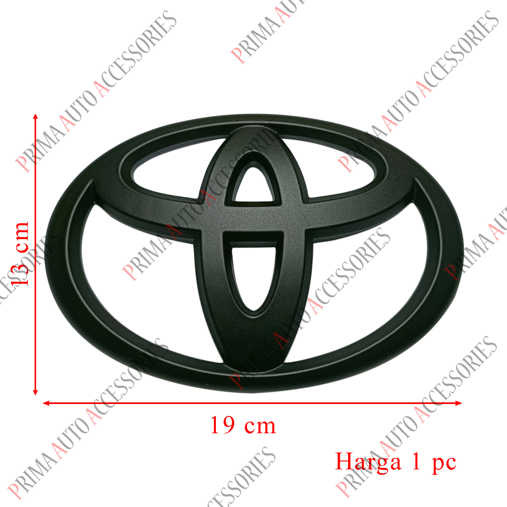 Emblem Mobil Logo TOYOTA HITAM DOFF 19 CM