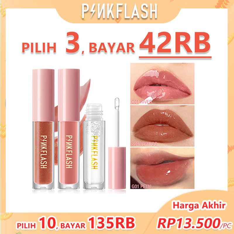 PINKFLASH Ohmygloss Lip Gloss Perawatan Bibir Pelembab High Shine Lip Gloss Lipstik