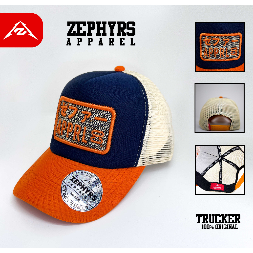 TOPI TRUCKER BORDIR ZEPHYRS KANJI JAPAN