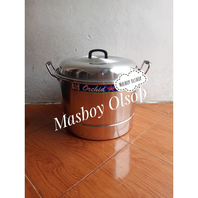 Panci Serbaguna ORCHID 55 Cm / Panci Kukusan Alumunium / Panci Steamer