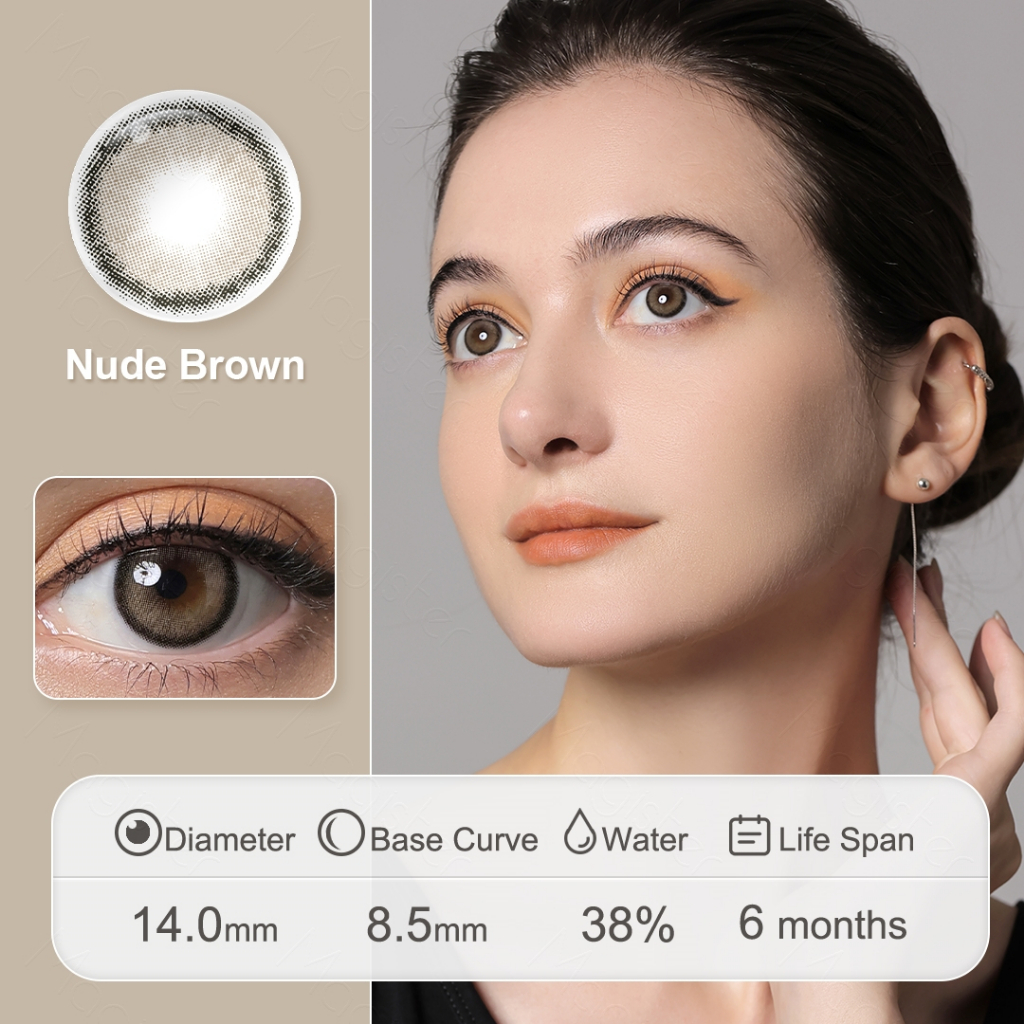 (COD)Magister Softlens Minus (-1.00 s/d -6.00) LUNA Seri Soflen Minus Soflens 14-14.50mm Sweet Brown Softlens Gray