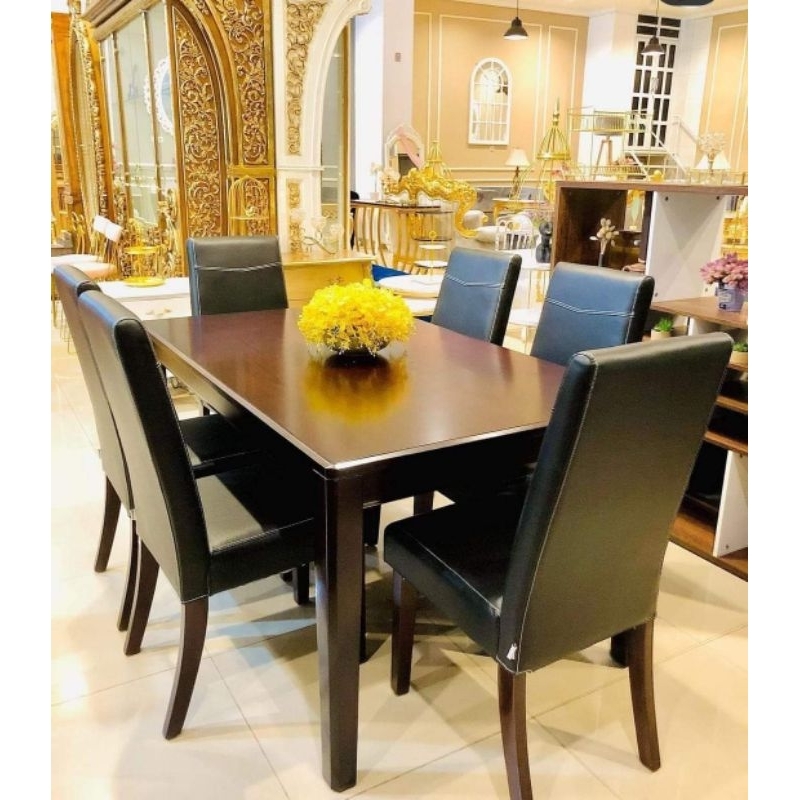 Meja makan kayu 6 kursi (khusus Manado)