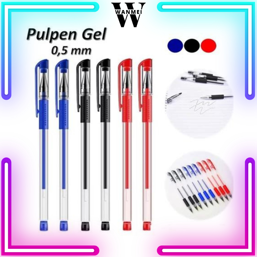 

WM Pena Gel 0.55mm Standard Pulpen tinta cair Alat Tulis Sekolah Kantor Pen Warna Warni Pena Ujung Lancip ATK Murah