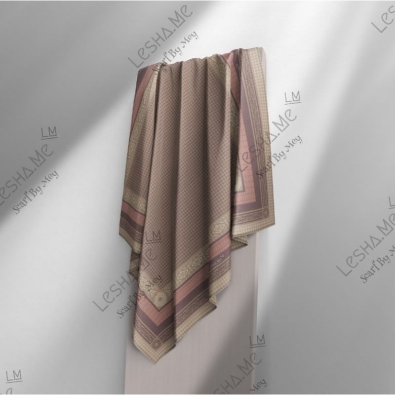 Lesha.Me - Hijab segiempat printing sublim TRYSPAN ULTRAFINE jumbo syar'i 140x140 finishing lasercut