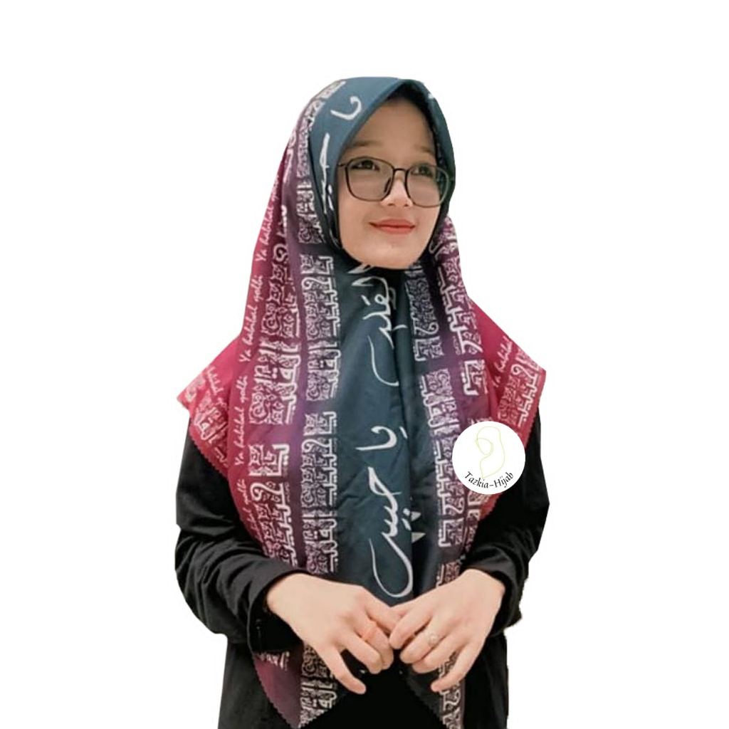 Cod Ready Hijab Pegon Arab Hijab Santri Indonesia Jilbab Viral Segi empat Hijab Semboyan Santri Kerudung Pegon Arab