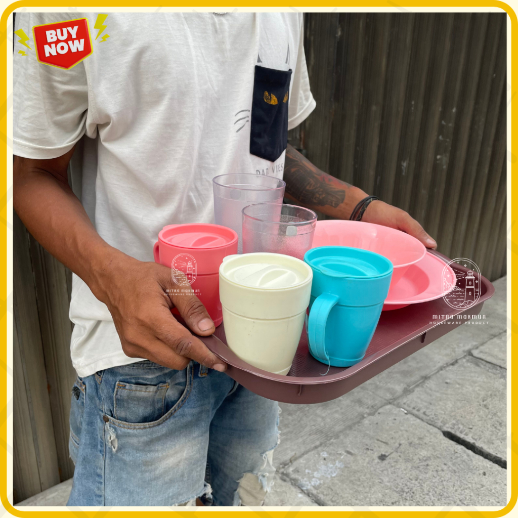 PROMO NAMPAN SAJI PLASTIK GBU WADAH MAKANAN TEMPAT SAJI BAKI FIONA NP 002