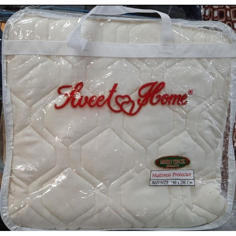 READY MATRAS PROTECTOR SPREI MERK SWEET HOME 100% ORI PROTEKTOR