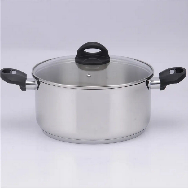 Panci Sup Sop Stainless 20cm 22cm 24cm Soup Pot Panci Kuah Tutup Kaca Panci Sup Soup Pot Stainless Steel Tutup Kaca Murah Gagang Stainless Steel Berkualitas Tebal