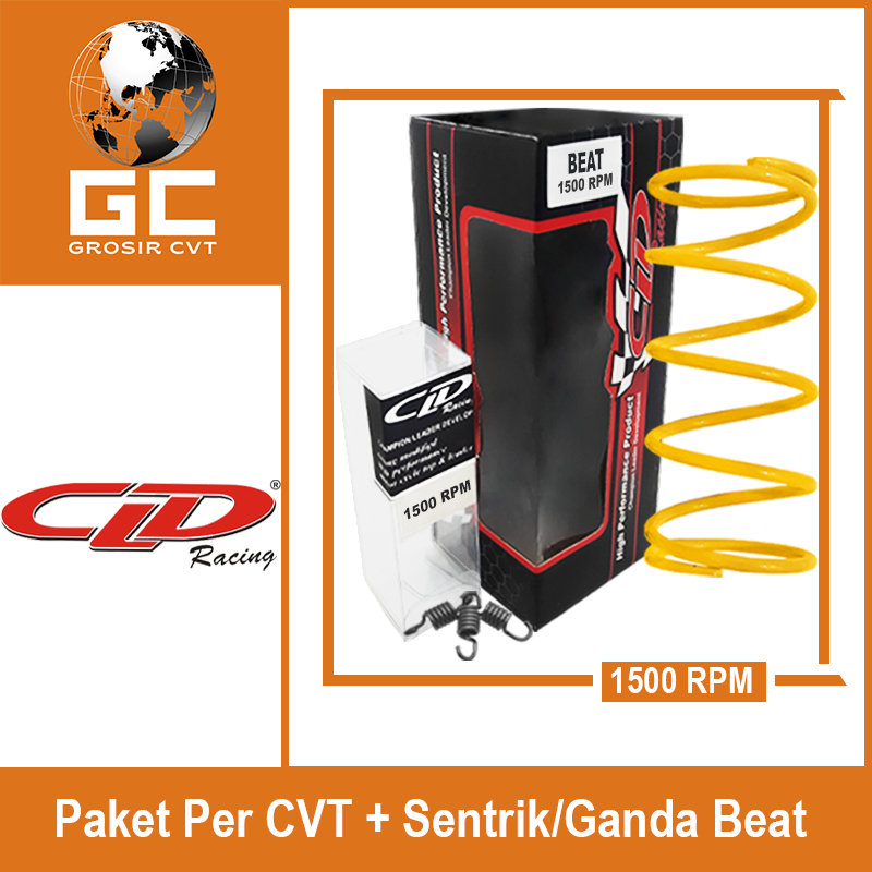 Paket Per CVT Sentrik Ganda Racing Honda Beat Vario Scoopy PCX Genio Deluxe Spacy CLD 1000/1500 RPM