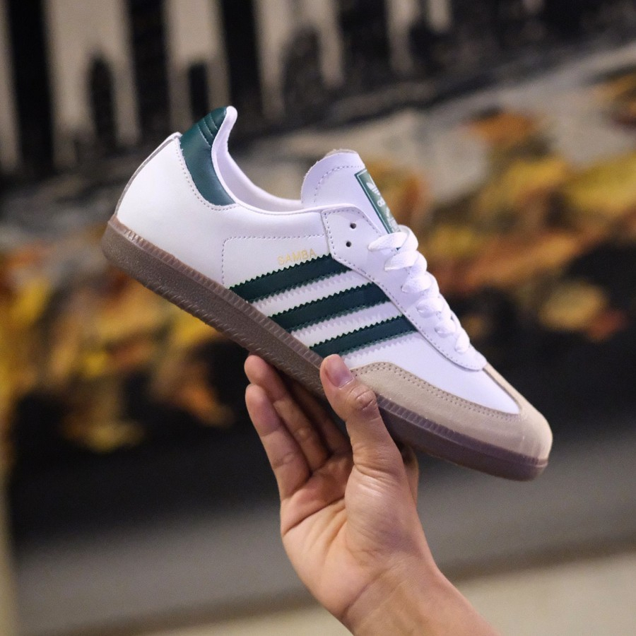 Adidas Samba OG White Green Sol Gum / Sneakers Pria Original / Adidas Samba Original