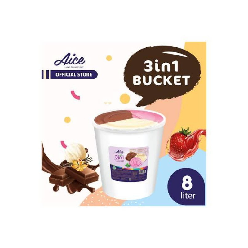 

Aice 8 liter 3 rasa Neopolitan Ice Cream