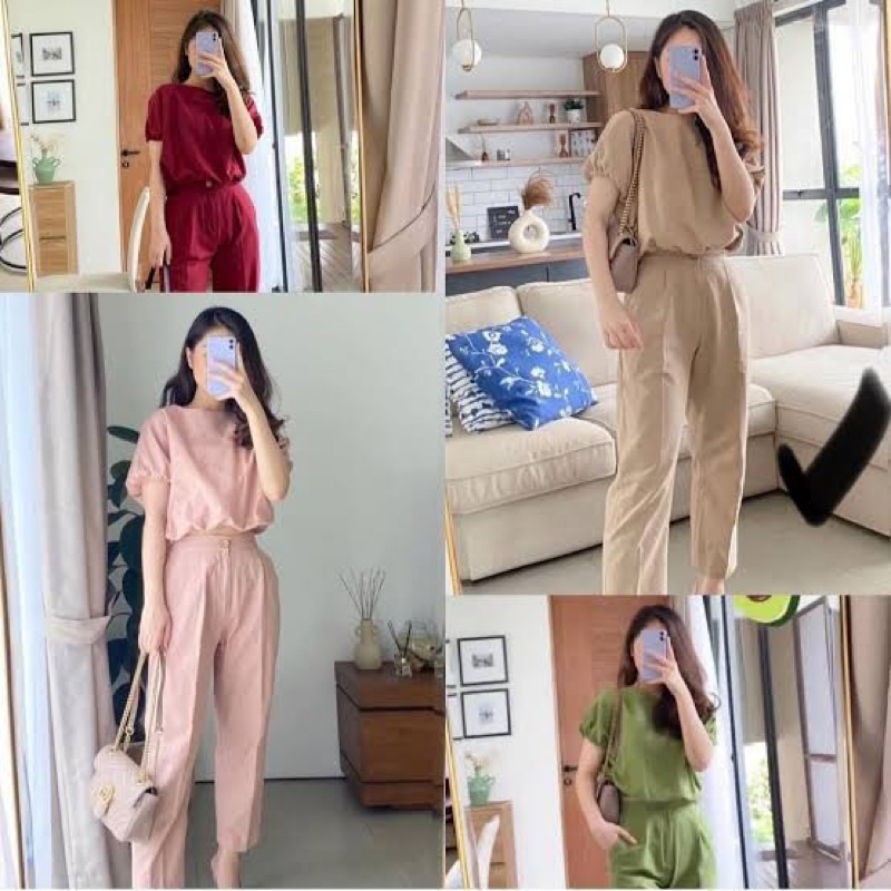 claryn the label do san set in tan preloved