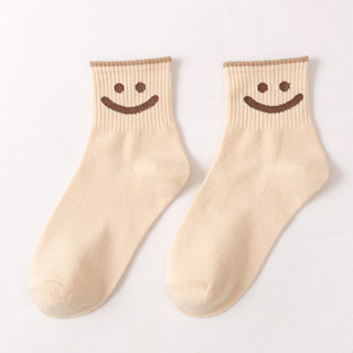 GO!KK1227 Kaos Kaki Motif Smile Senyum setinggi betis Fashion Ankle Socks Korean Model Cute Style