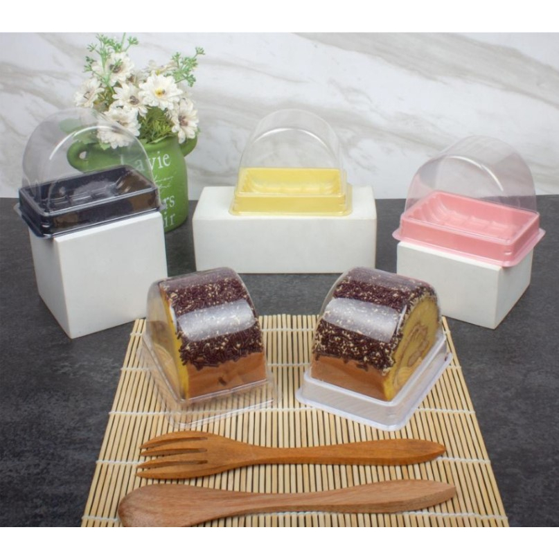 Mika Bolu Gulung Mini - isi 50Pcs / Tray Roll Cake Kotak Mini Kue Potong