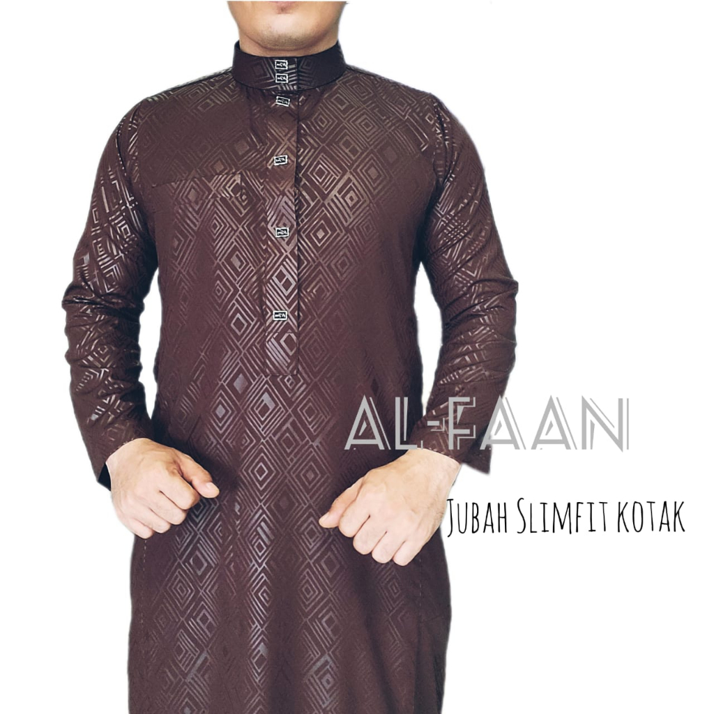 Best Deals Jubah Slimfit Motif Kotak Jubah Pria Muslim Jubah Gamis Alfaan Slimfit Jubah Muslim Pria