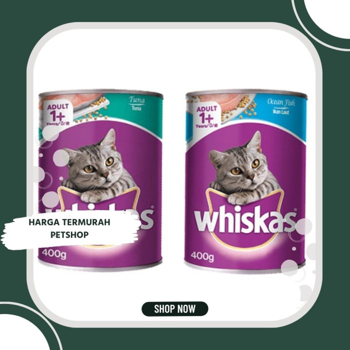 24PCS - GROSIR WHISKAS KALENG OCEAN FISH 400GR - WHISKAS KALENG TUNA 400GR - CAT FOOD