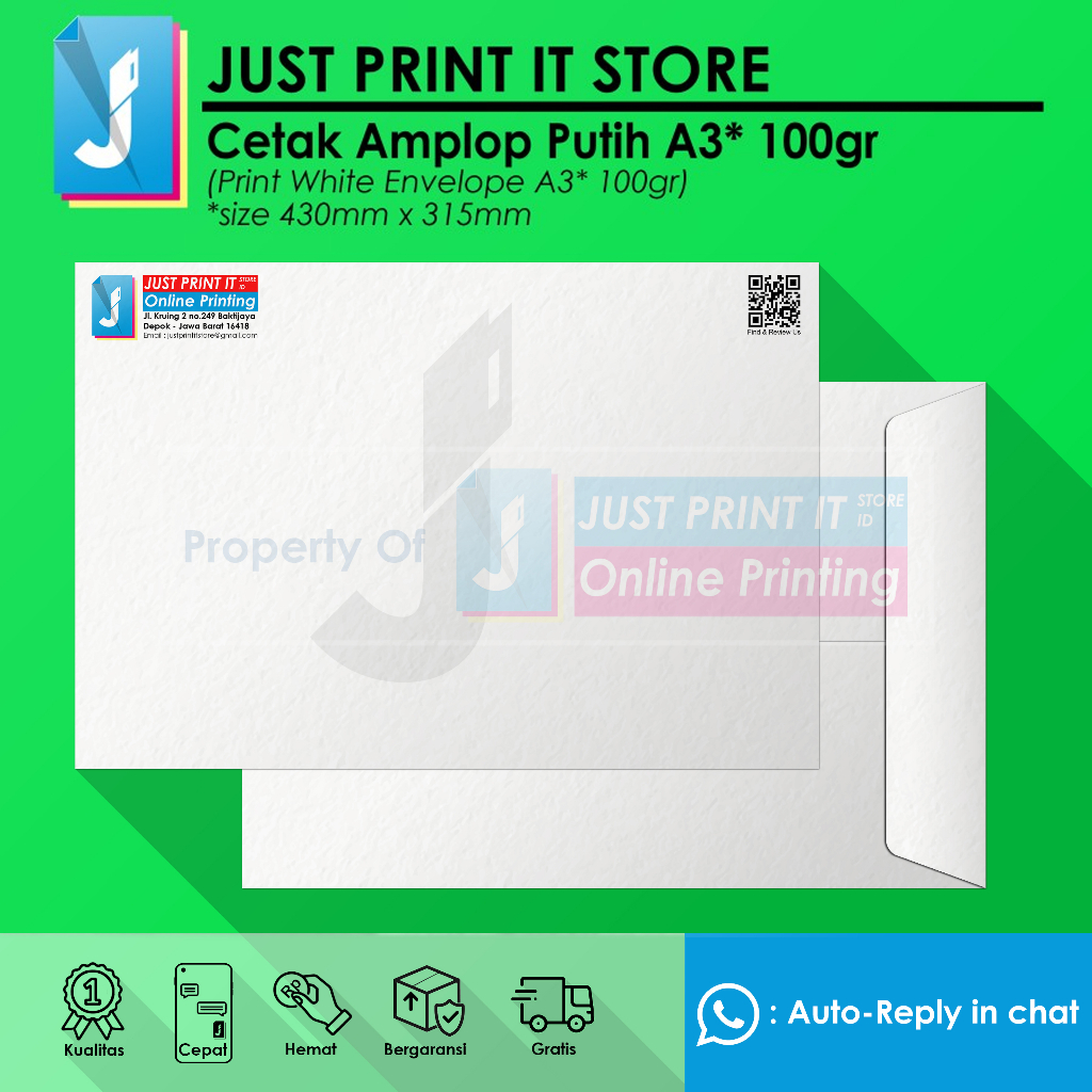 

Print / Cetak Amplop Putih A3 100gr