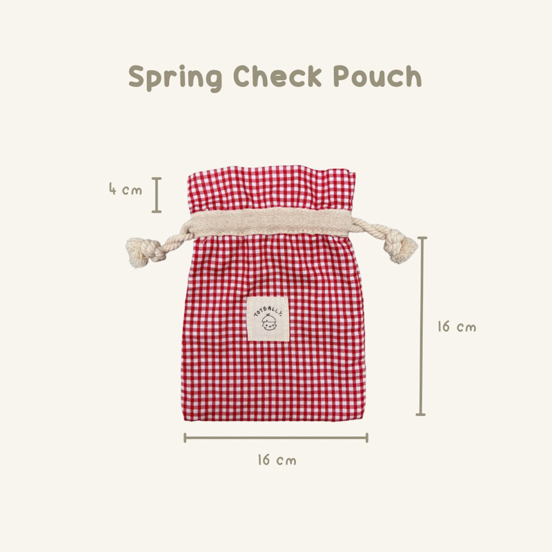 Toteally Spring Check String Pouch | Bag Organizer, Drawstring Pouch, Pouch Serut