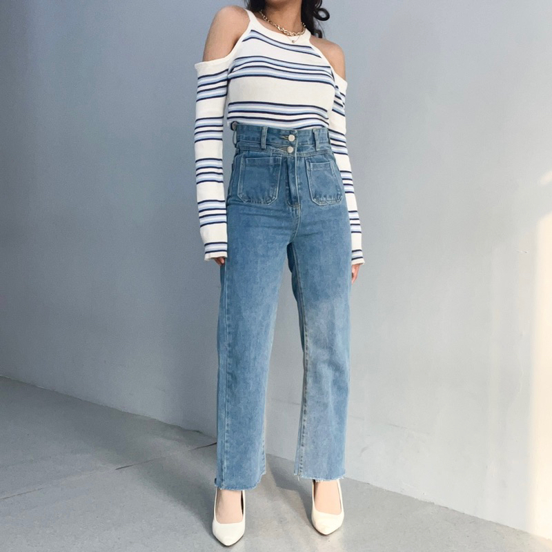 [LUXE.DLABEL] - Jeans 153 | Celana Panjang Highwaist Wanita Jeans Import Premium Quality Jeans Wanita Polos Ripped Jeans Highwaist Jeans Wanita Bangkok Skinny Jeans Highwaist Baggy Wideleg Jeans Kulot jeans Boyfriend Jeans Kargo Jeans Cargo jeans BKK