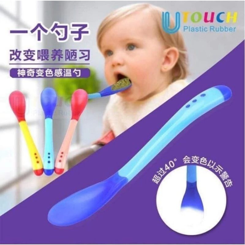 sendok makan silikon bayi sensor panas baby safety