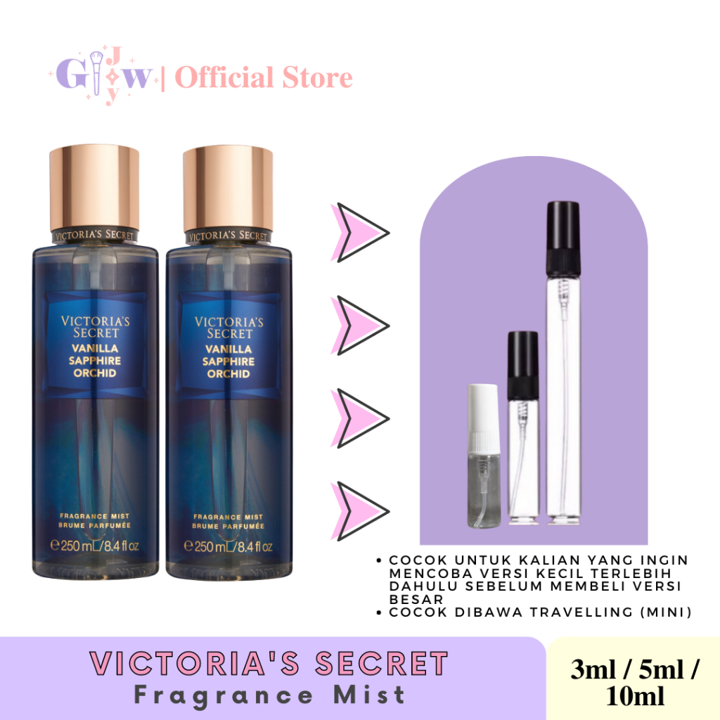 [DECANT] VICTORIA'S SECRET - VANILLA SAPPHIRE ORCHID body fine fragrance mist | vs badan tubuh murah wangi harum tahan seharian original asli bpom share in jar bottle botol mini travel size travelling victorias