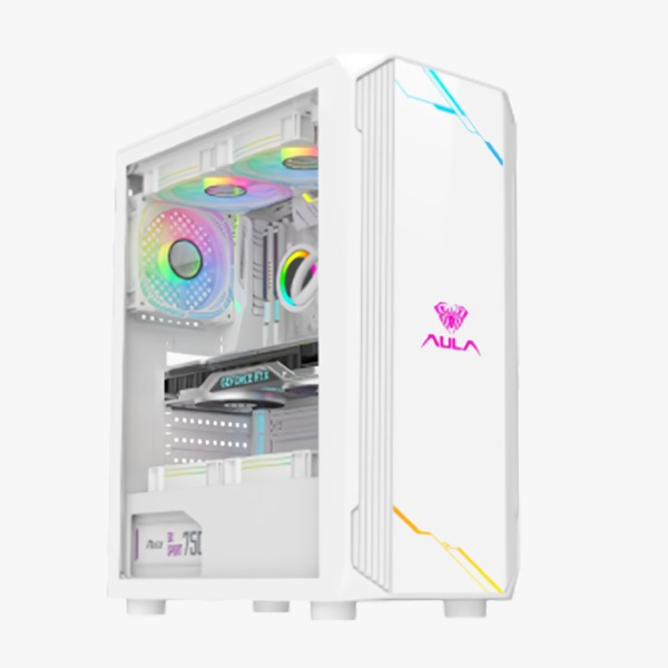 Casing PC Gaming Aula FZ016 ATX include 3 fan - FZ016AW - FZ016A White