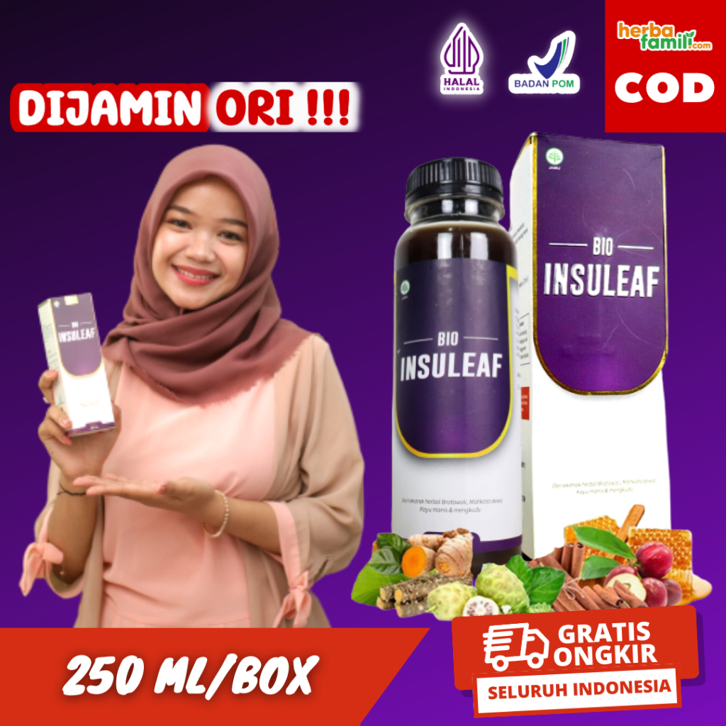Bio Insuleaf Herbal Kencing Manis Original 1 Botol dan Untuk Gula Darah Kering dan Basah