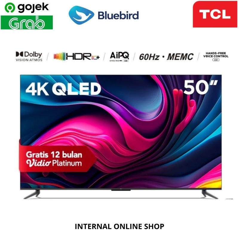 TCL 50Q6 Smart TV 50 Inch QLED Google TV 4K UHD Garansi Resmi