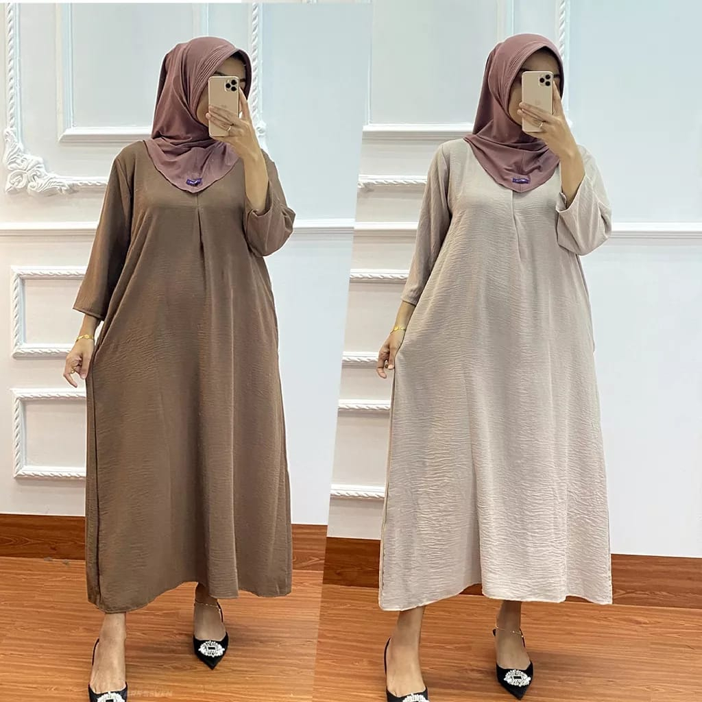 DASTER  POLOS ( SR 0010 ) DASTER WANITA MODEL TANGAN 3/4 BUSUI FREINDLY BAHAN KATUN RAYON