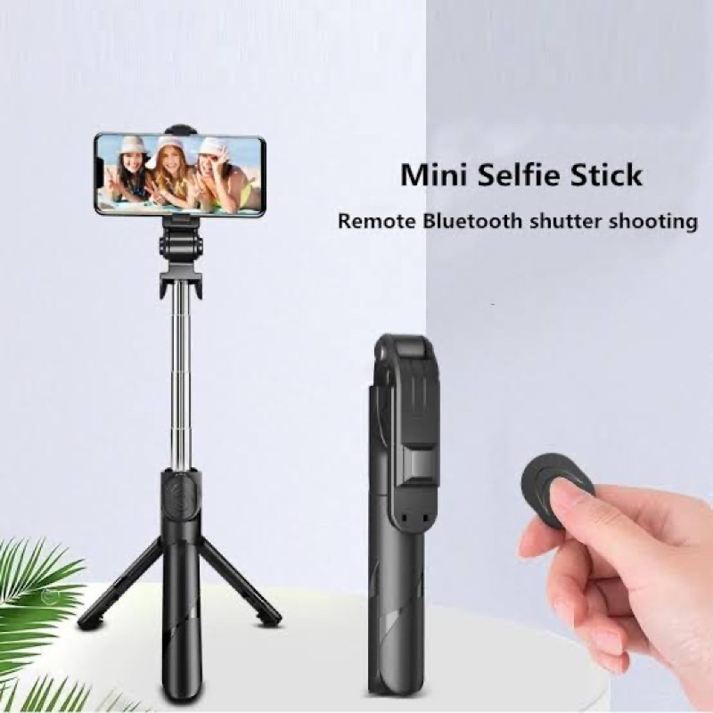 Tongsis Selfie Stick Bluetooth 2in1 Tongsis Tombol Bluetooth tripod tongsis