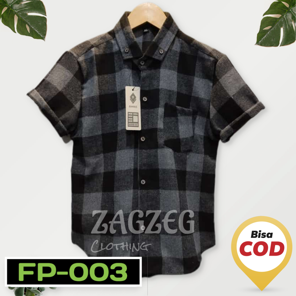 Zagzeg Clothing Atasan Kemeja Flannel Anak Lengan Pendek Kemeja Motif Kotak Bahan Flanel usia umur 2-6 tahun