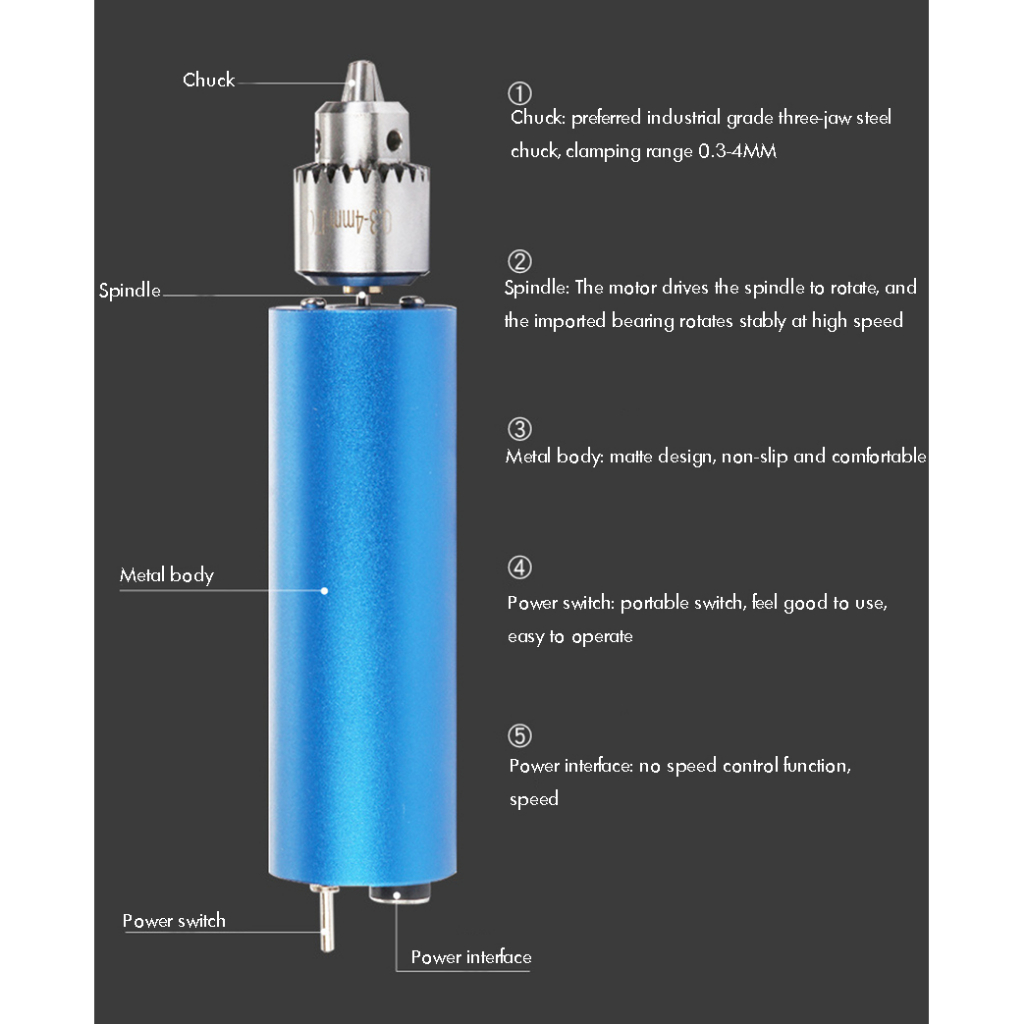 Bor Listrik Mini Grinder Alat Ukir Multifungsi 13000 RPM Desain Pena Ergonomis Perkakas Perlengkapan Rumah