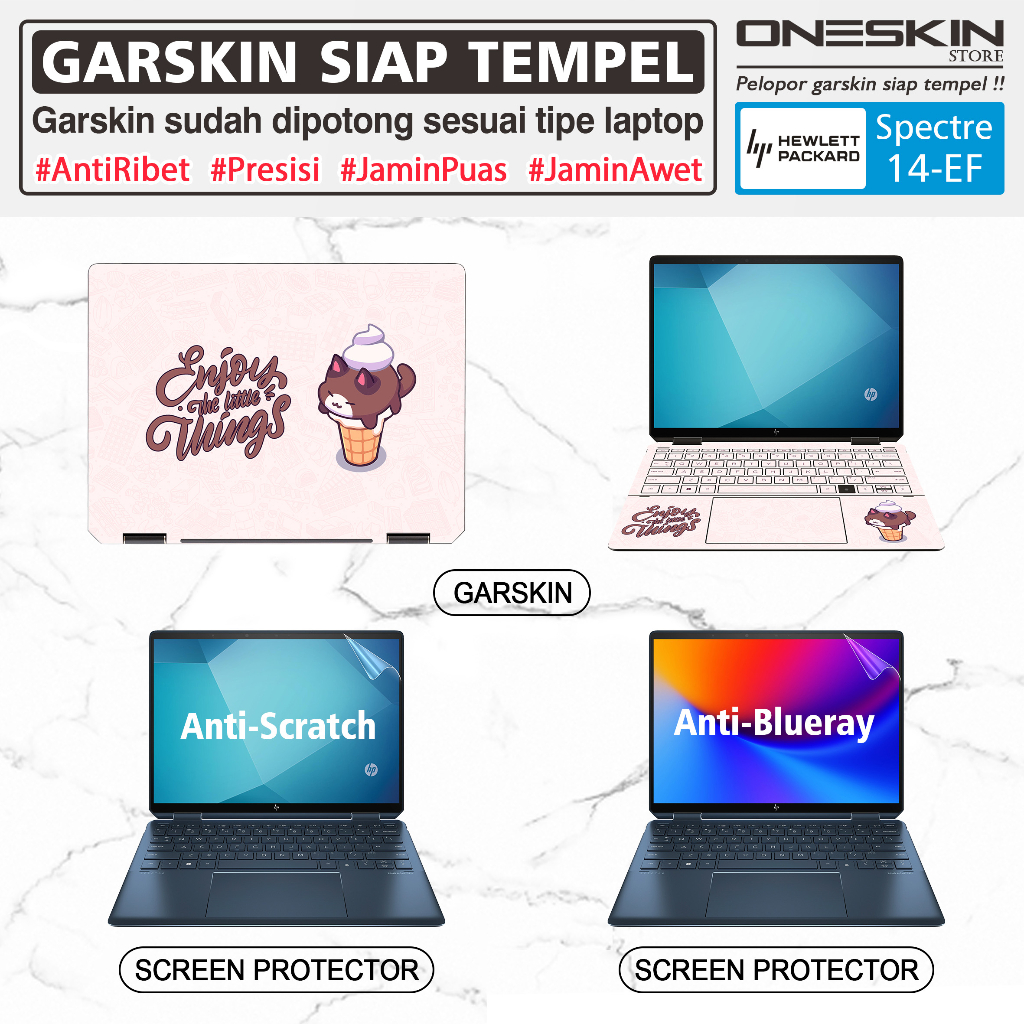 Garskin Sticker Laptop Pelindung Screen Keyboard Protector HP Spectre x360 14-ef ef0063tu ef2000tu ef2002tu Full Body Cooskin Silikon Bening Glossy