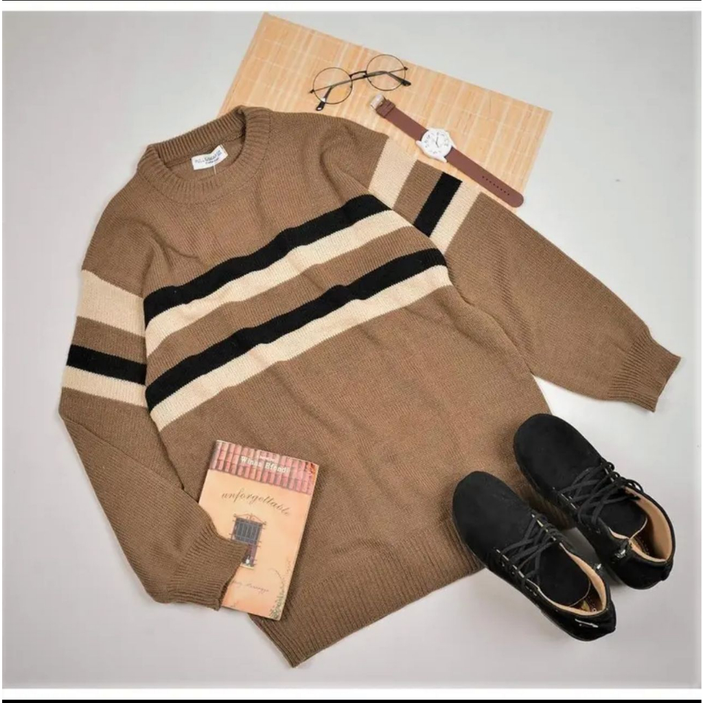 Belleza Outlet Sweater Rajut Dina Stripe Oversize