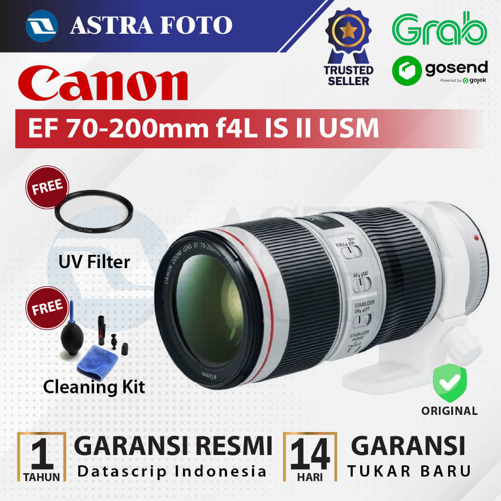 Canon EF 70-200mm f4L IS II USM Lens Lensa Original Resmi