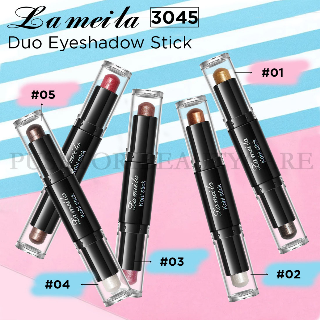 Lameila3045 Eye Shadow Stick Duo  2 Warna Waterproof