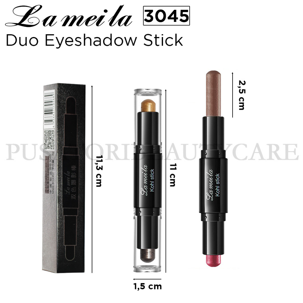 Lameila3045 Eye Shadow Stick Duo  2 Warna Waterproof