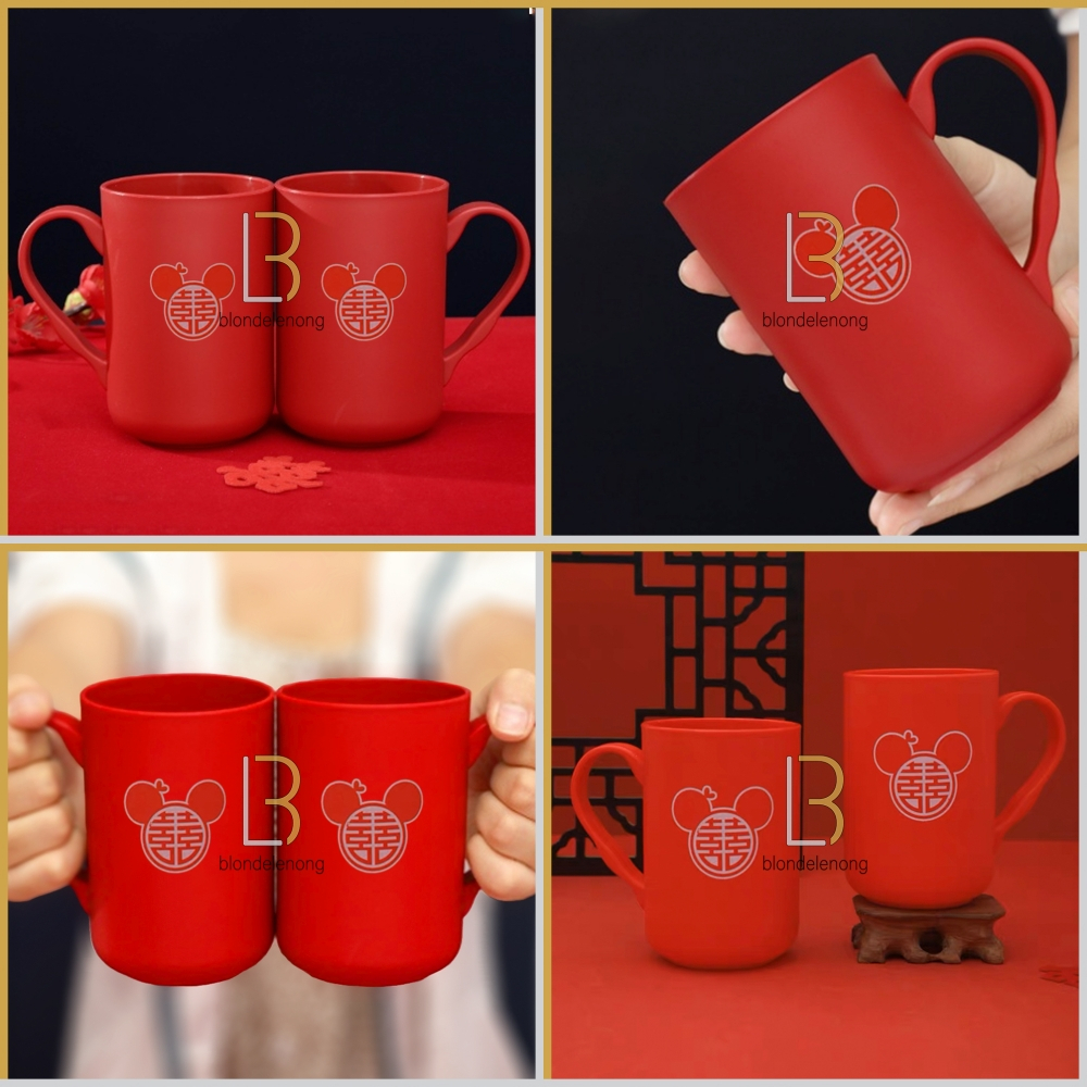 Cangkir Mug Gelas Magkok Plastik Akrilik Acrilic Acrylic Akrelik Aksesoris Couple Kapel Pasangan Dec