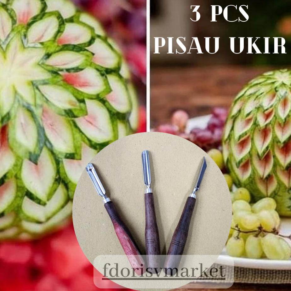 ✅ [QUALITY PREMIUM] 3 Pisau Ukir Buah Dan Sayur Pisau Tumpeng / spisau garnish isi 3 / PISAU GARNISH