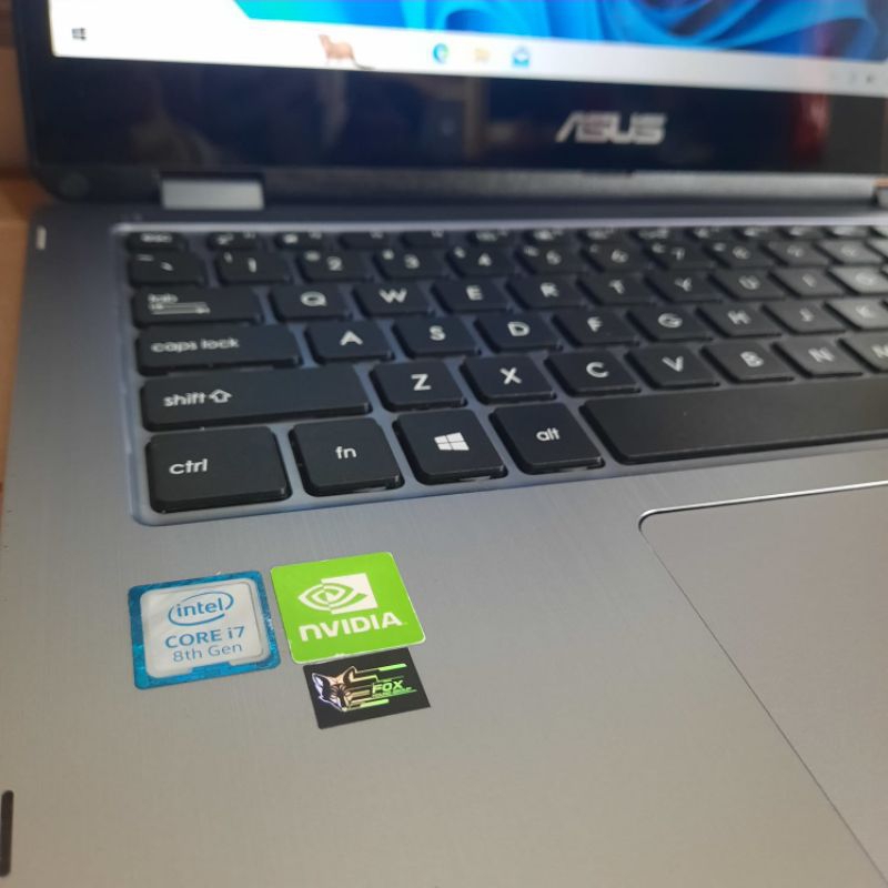 Laptop Asus TP401UF Core i7-8550U Gen 8Th Nvidia Geforce MX 130 Ram 8/ SSD 128Gb+ SSD 128Gb Layar Degree Flip 360° (Touchscreen), Bisa Jadi Tab, Lengkap, Black Silver