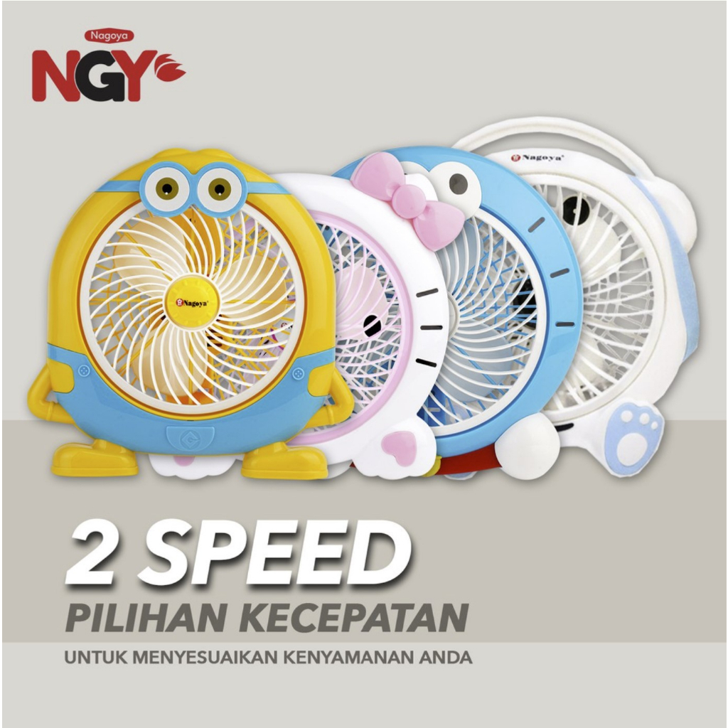 NAGOYA NG-180 Kipas Angin Karakter Kecil 10 in / Portable Mini Box Fan Character 10 inch