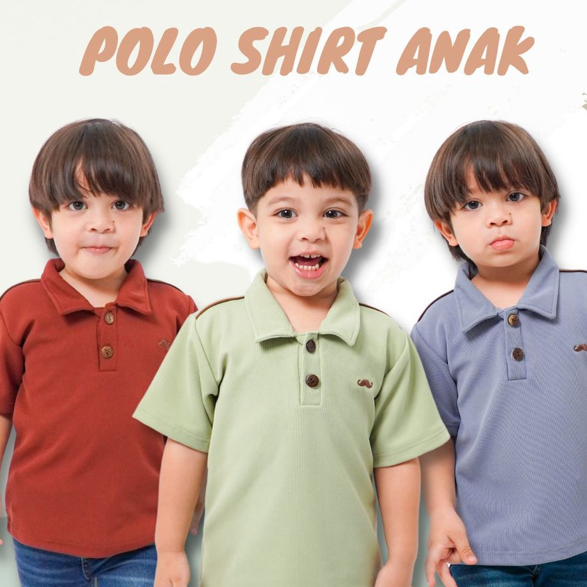 KAOS POLO KUMIS ANAK BAJU KAOS POLO ANAK BAJU KERAH ANAK BAHAN ADEM 1-8 TAHUN