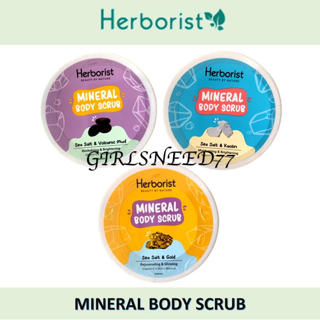 HERBORIST Mineral Body Scrub Sea Salt Lulur Mandi Badan Bersih Original COD MEDAN Girlsneed77